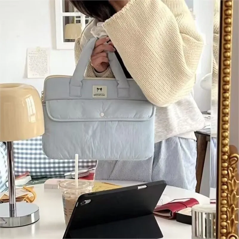 Ins بلون كمبيوتر محمول كم سميكة للصدمات ل 11 بوصة آي باد ماك بوك اير برو 13 14 15.6 بوصة سعة كبيرة حمل حقيبة