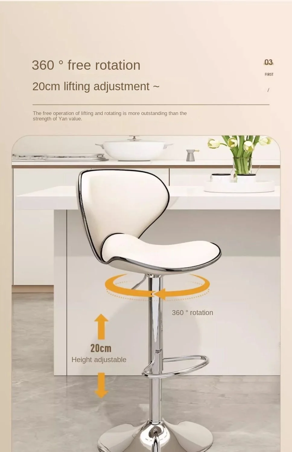 2pcs Liftable Rotatable Bar Stool High Desktop Stool for Cashier Desk Adjustable Height Swivel Chair for Kitchen Island