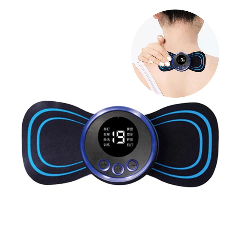 

LCD Display EMS Neck Stretcher Electric Massager 8 Mode Cervical Massage Patch Pulse Muscle Stimulator Portable Relief Pain