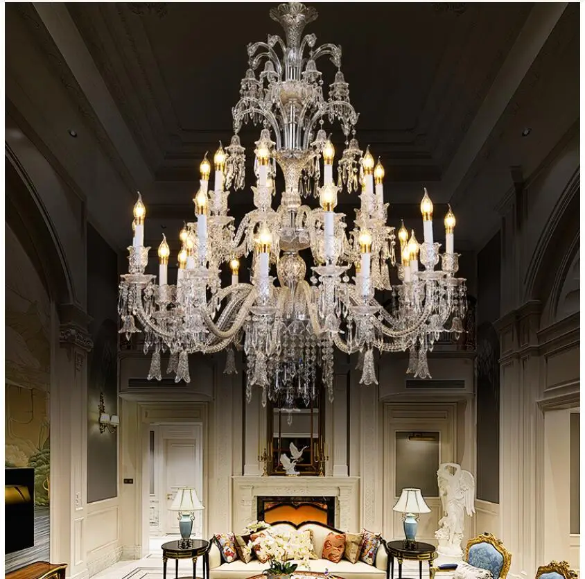

Modern K9 Crystal Lustres Cristal Lamps Chandeliers D120cm H145cm 30l Candle Style Ac110v/220v Home Decoration Lighting Fixture