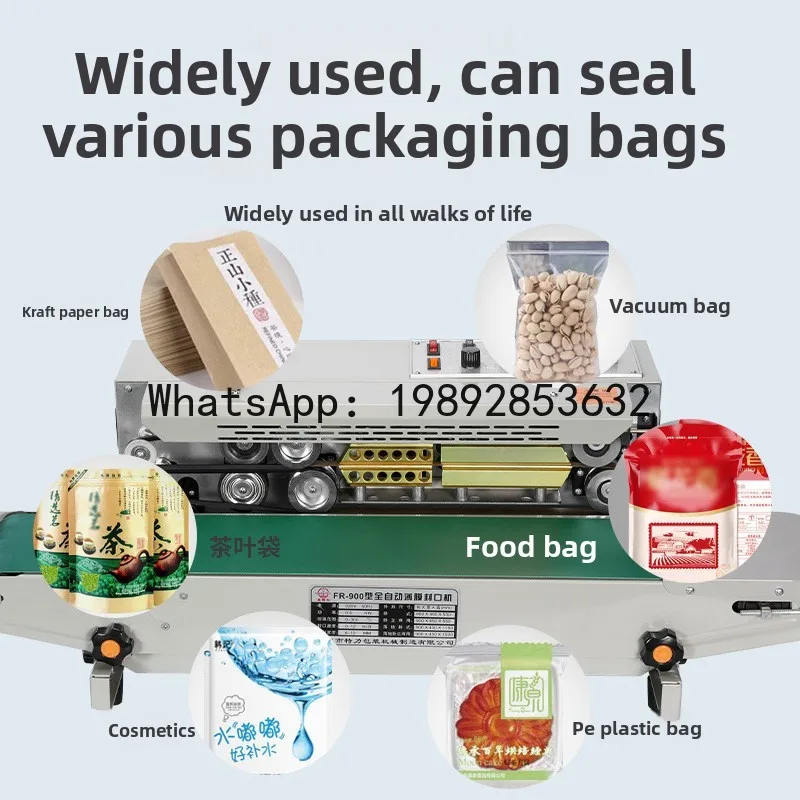 

Fully automatic continuous sealing machine for factory use - plastic and aluminum foil tea packaging