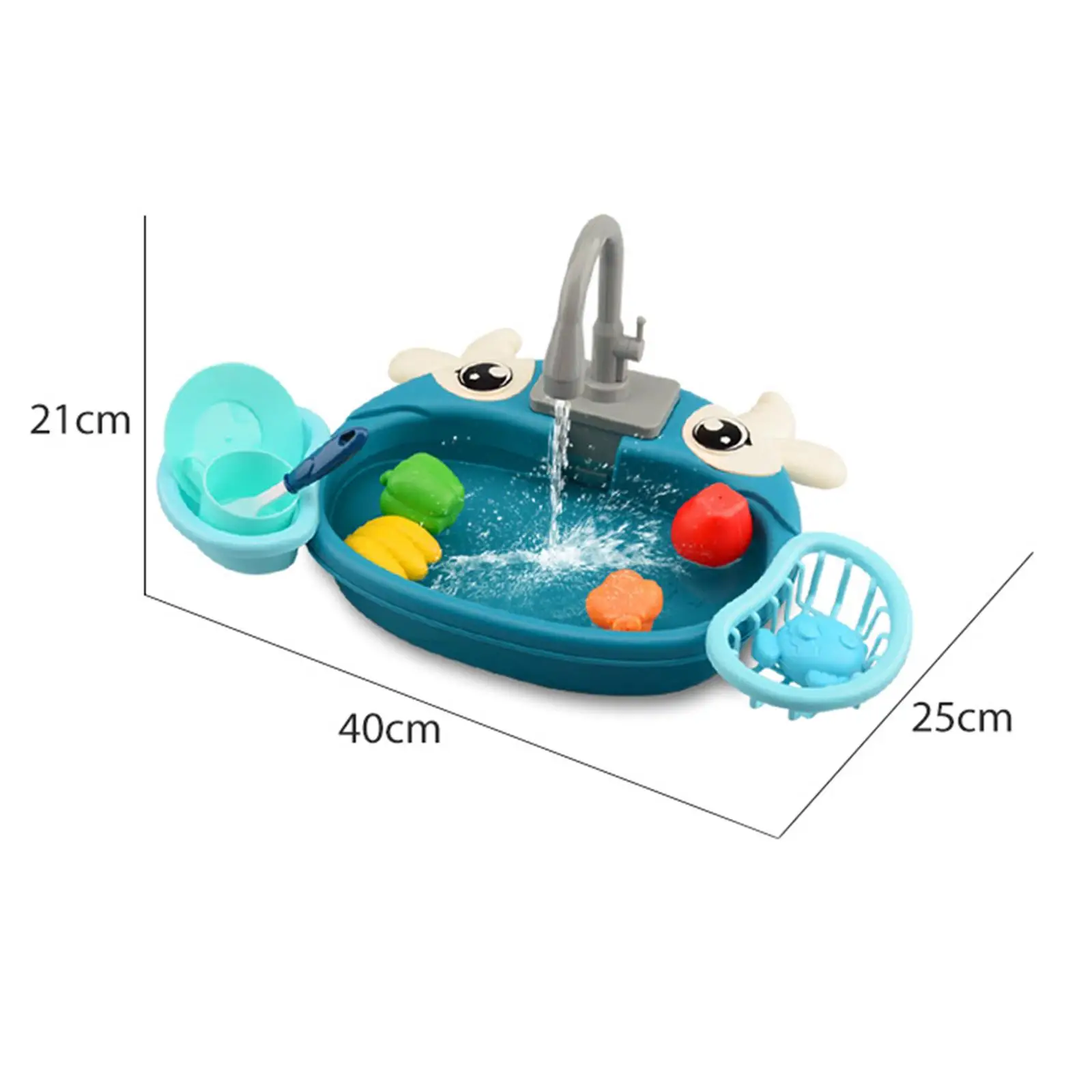 Kitchen Sink Toys Play Dishes Pretend Cleaning with Running Water Electric Play Set for Play House Gift Kids