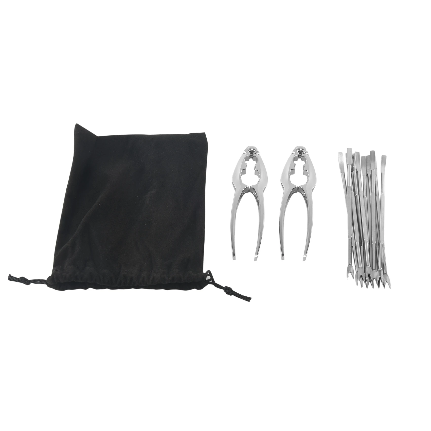 A67M-Seafood Tool Kit,Stainless Steel Crab Leg Cracker And Forks Nut Cracker Set Shellfish Sheller 12Pcs