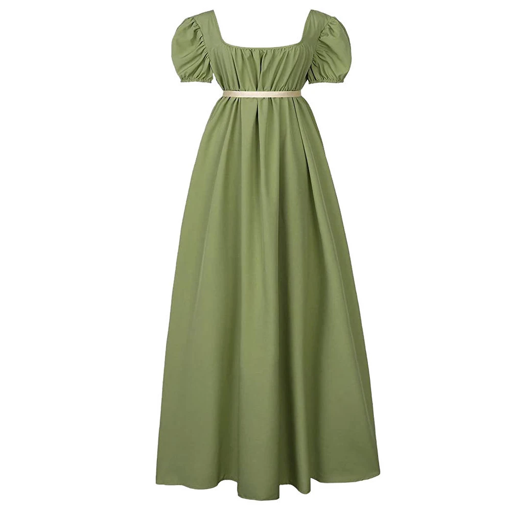 Retro Middeleeuwse Victoriaanse Cosplay Kostuum Hoge Taille Korte Mouw Kanten Jurk Vrouwen Theekransje Halloween Outfit