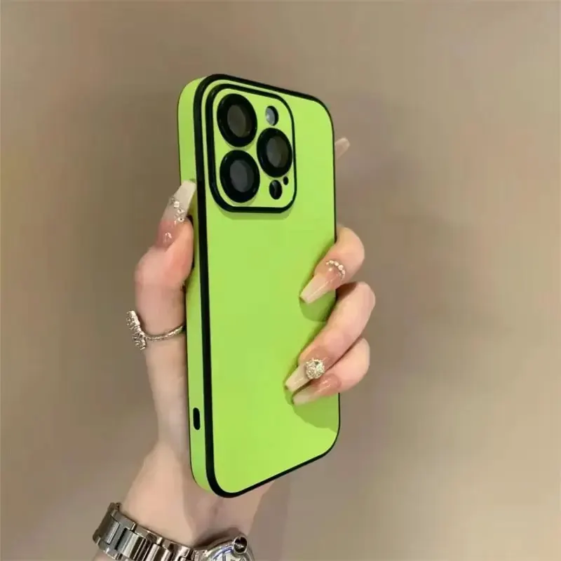 Luxuriöse Handyhülle aus mattem Cortex-Leder für iPhone 11, 12, 13, 14, 15, 16, Pro Max Plus, Linsenschutz, stoßfeste Stoßstangenhüllen – Detail 3