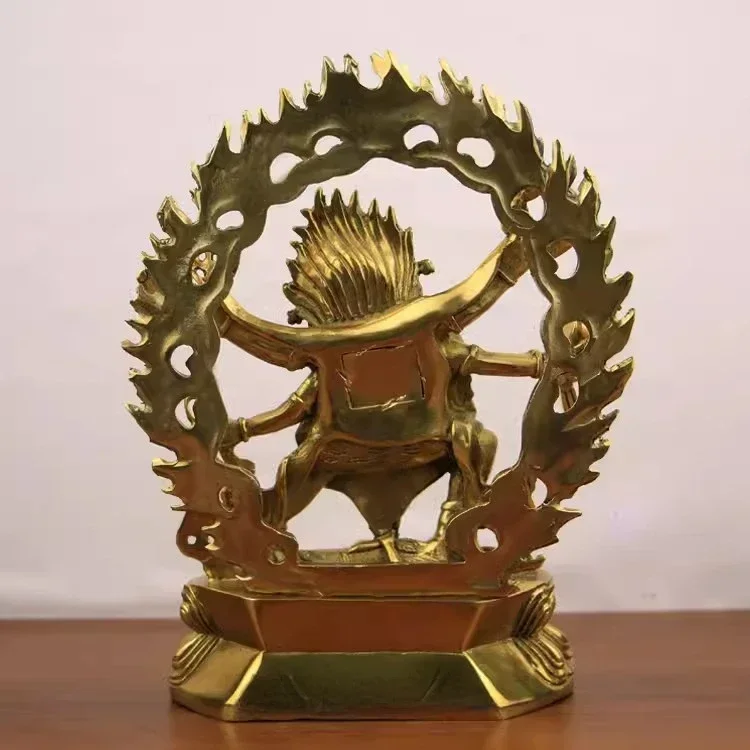 Feng Shui Copper Six-armed Maha Gala Daiheitian God of Fortune Statue Buddha Ornaments