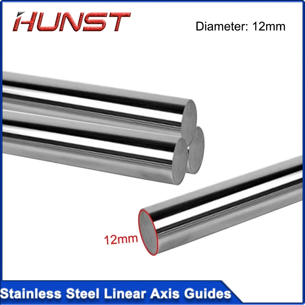 HUNST Stainless Steel Round Bar Machine Tool Linear Axis Guide Optical Axis Guide Slide Rod Diameter 10/12mm