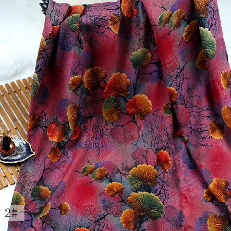 Printed Rayon Fabric By The Meter for Needlework Clothes Dresses Pajamas Shirts Diy Sewing Soft Smooth Breathable Summer Cloth