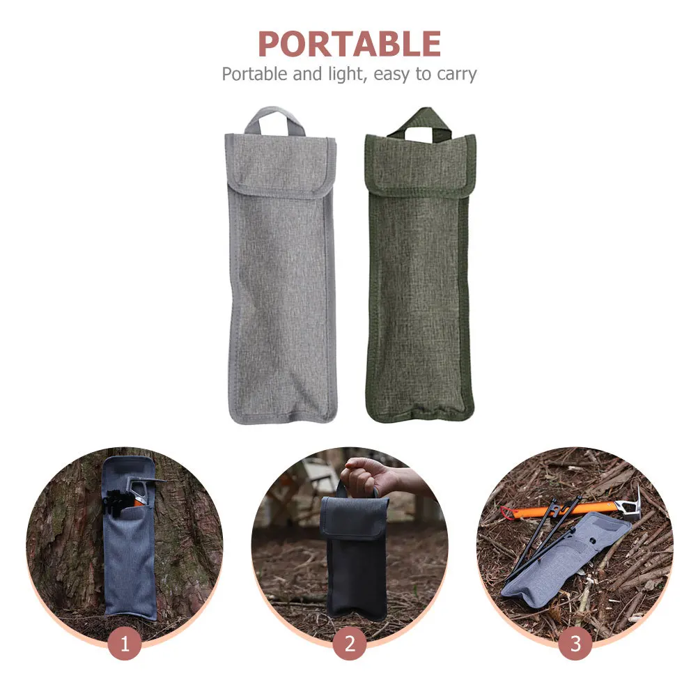 

2Pcs Tent Stake Bag Heavy Duty Waterproof Oxford Fabric Compact Lightweight Camping Nail Storage Bag Multi Purpose Outdoor Tool