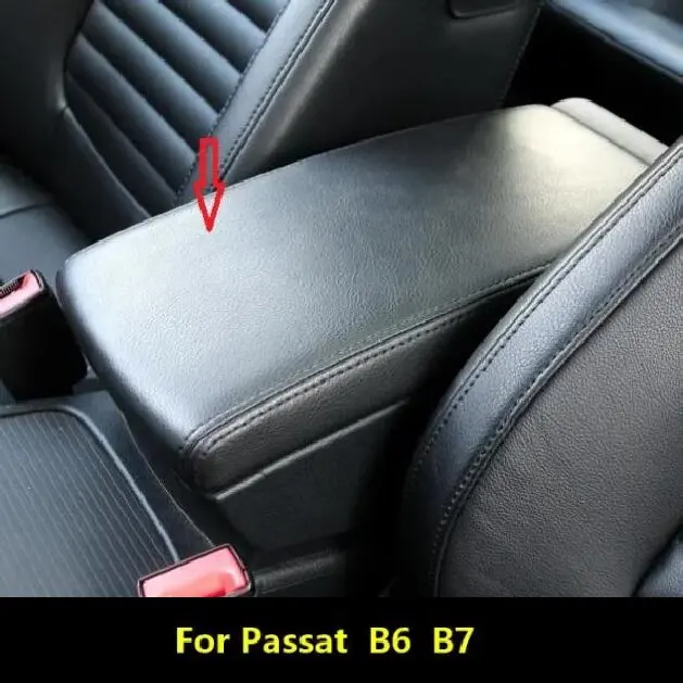 For Volkswagen Passat B6 2005 2006 2007 2008-2009 Customzied Microfibre Leather Center Armrest Cover Car accessories interior