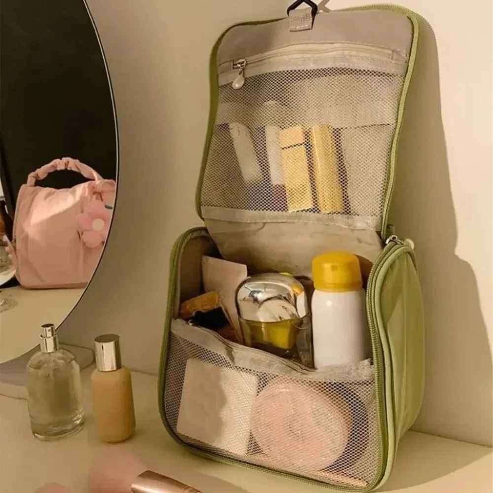 

Модная вместительная косметичка-облако однотонного цвета, портативная сумка для туалетных принадлежностей, милая сумка на молнии для путешествий и активного отдыха