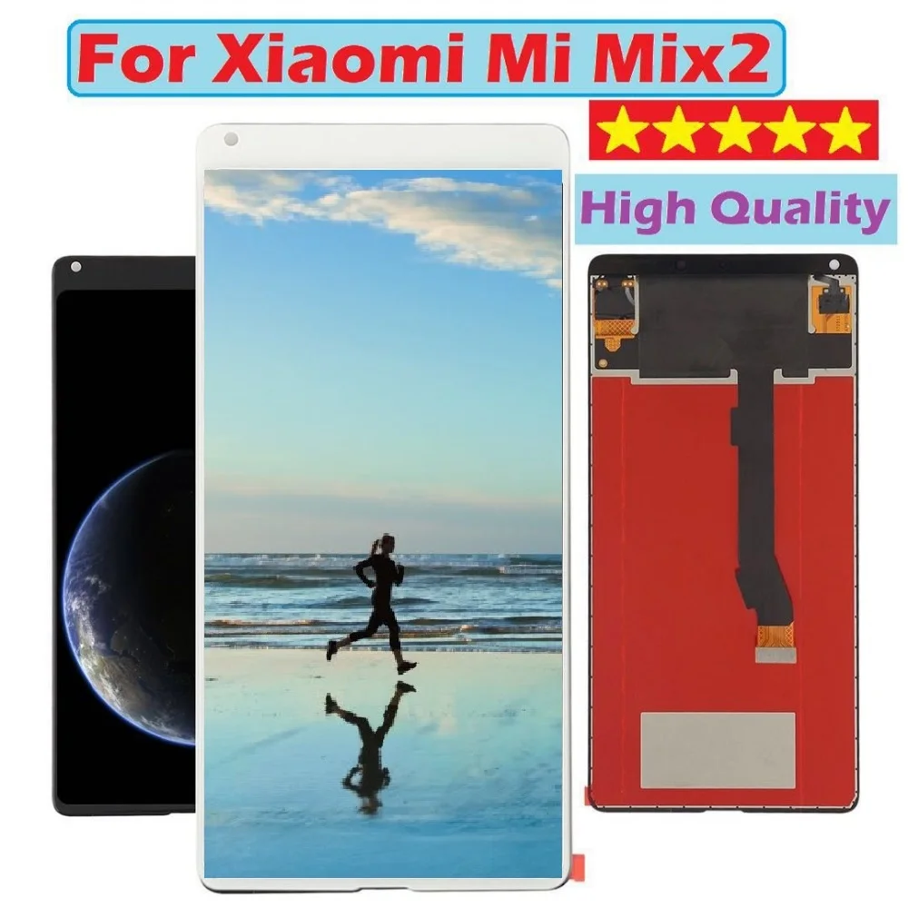 For Xiaomi Mi Mix 2 LCD Display Touch Screen Digitizer Assembly no Frame for Xiaomi MIX 2 LCD Replacement Parts+free delivery