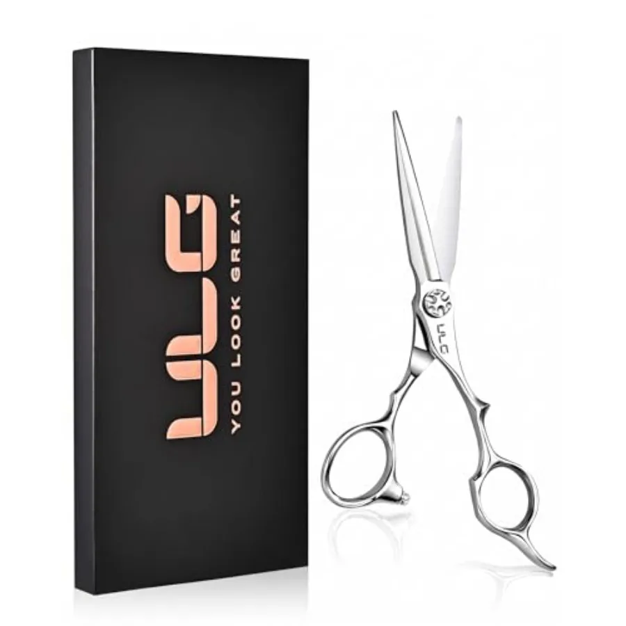 

Professional Hair Cutting Scissors 6.7" Japanese 440C Stainless Steel Barber Shears with Adjustable Tension Screw Ergonomic Off