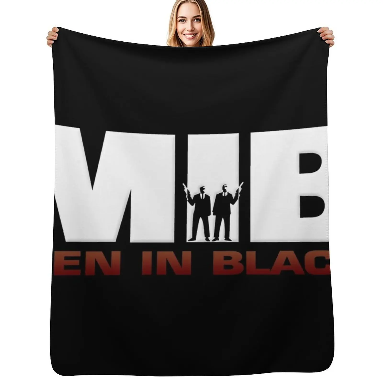 

MIB Men in Black Throw Blanket Warm Cozy Throw Blanket for Living Room Couch