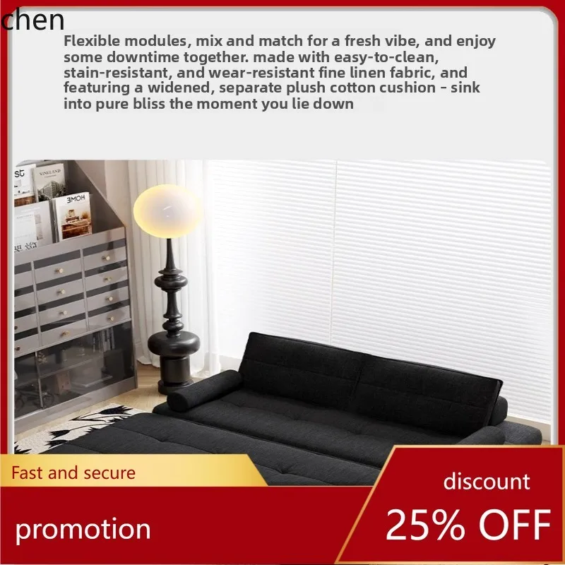 HT Leather and Fabric Single and Double Guesthouse Living Room Foldable Sofa Bed Integrated Dual-use