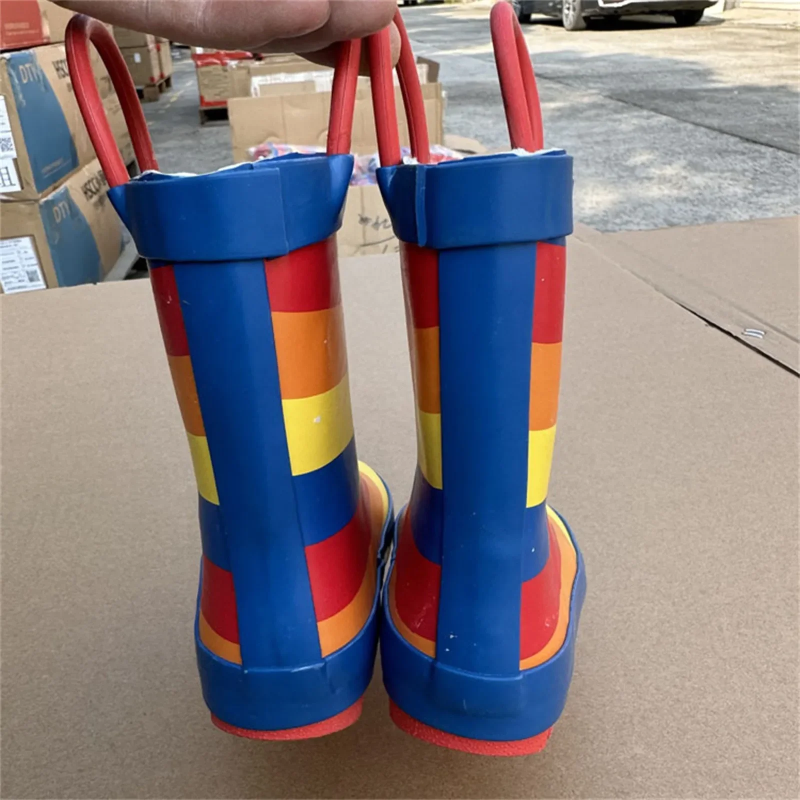 Outdoor Rubber Non-Slip Kids Rain Boots High Quality Waterproof Rain Shoes Classic Rainbow Comfortable Children Rainboots