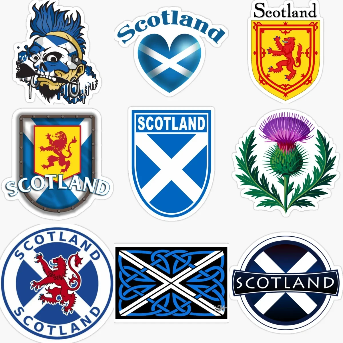 

SCO Scotland Flag Map Lion Emblem PVC Creative Car Stickers for Car Van Bicycle Fridge Helmet Wall Decal Customizable Size