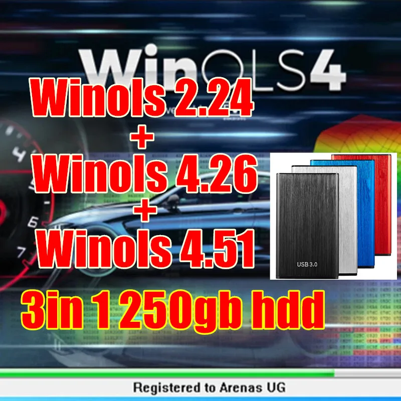 2024 TOP WinOLS 2.24 + WinOLS 4.26 + WinOLS 4.51 With Plugins +2021 Damos +ECM TITANIUM+ IMMO Service tool v1.2 IN 250GB HDD