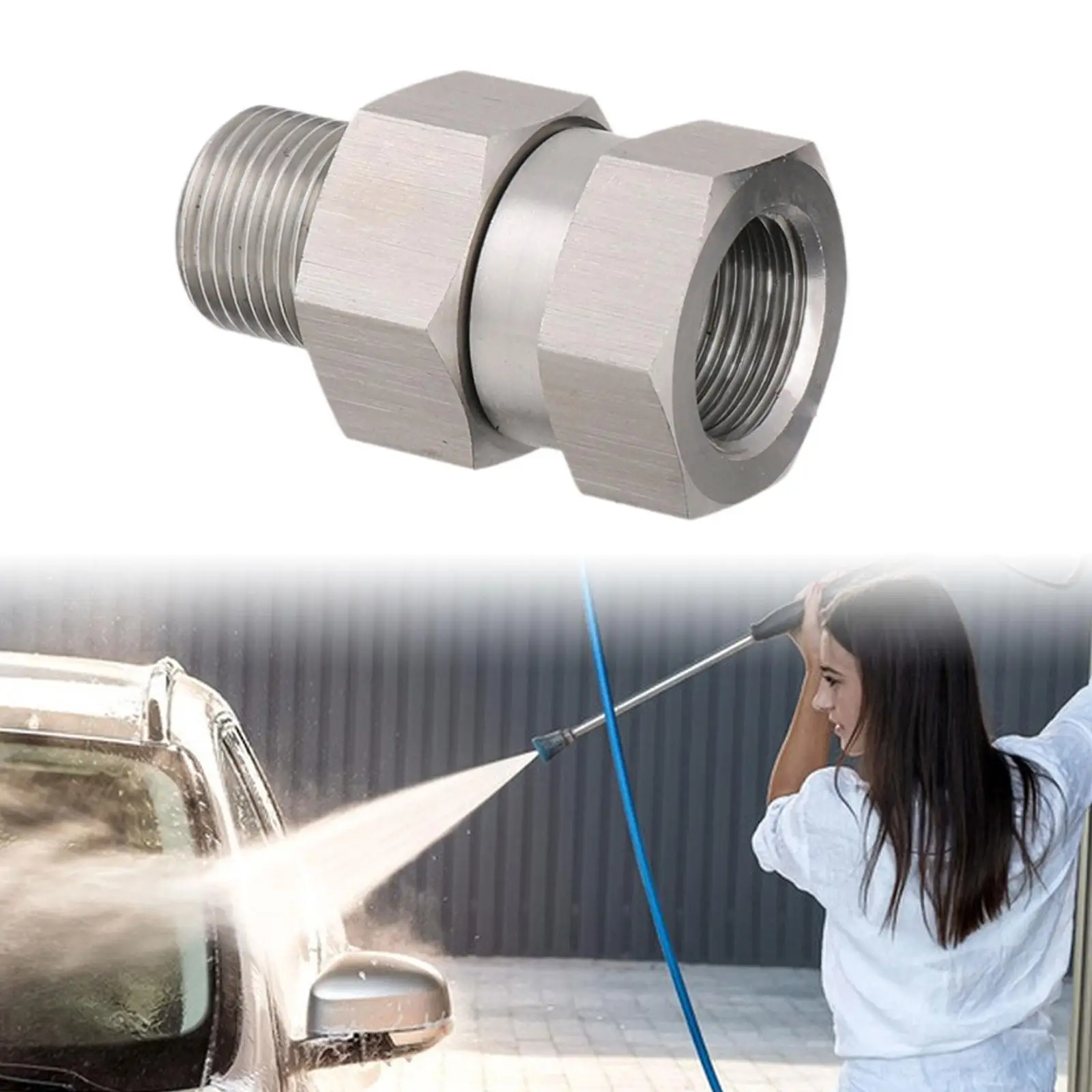 High Pressure Car Washer Swivel Joint 360 Degree Rotating Easy Installation Connector for Home Cleaning