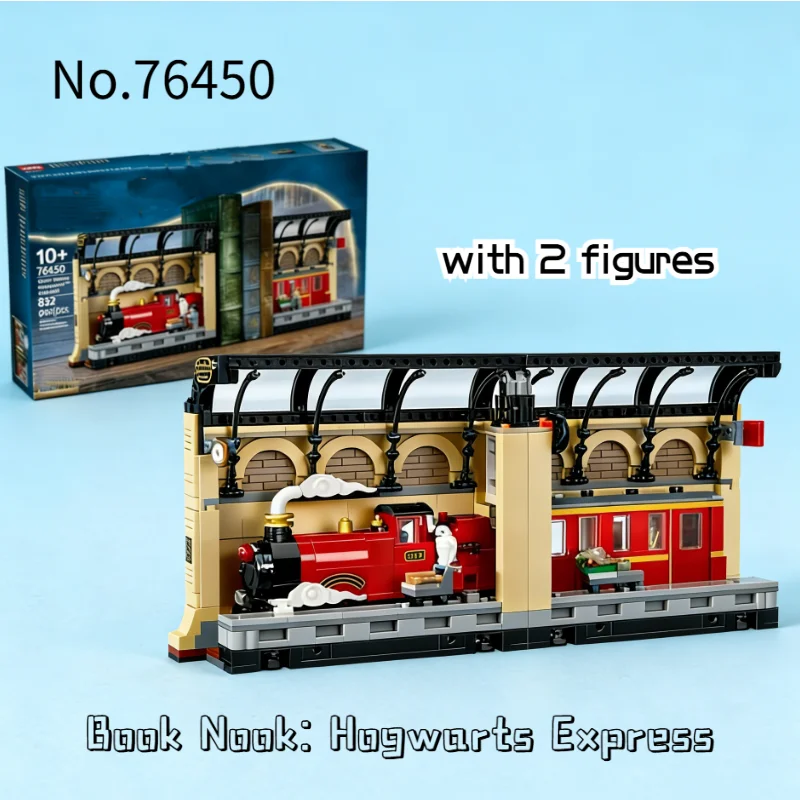 Nuevo 2026: Bloques de Construcción del Expreso de Hogwarts de 832 Piezas, Modelo 76450, Juguete de Ensamblaje de Librería Mágica para Decoración del Hogar, Regalos de Navidad