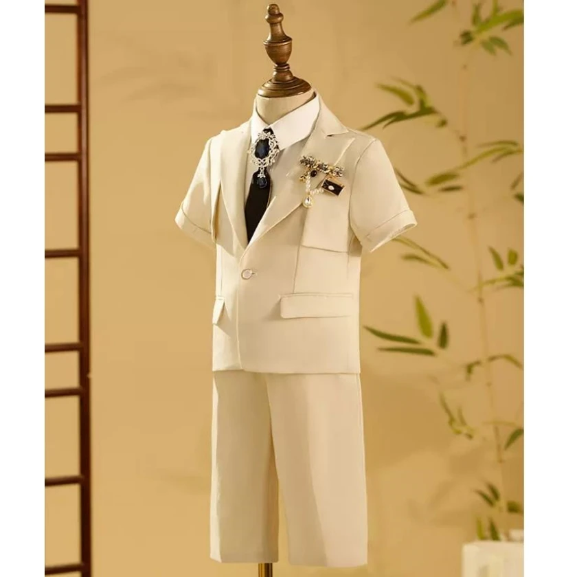 5-teiliges formelles Anzug-Set für Jungen, Kinder-Outfit für Hochzeit, Taufe, Geburtstagsfeier, Kinder-Kostüm für Klavierauftritt, Abschlussball, Abendveranstaltung A2849 – Detail 6