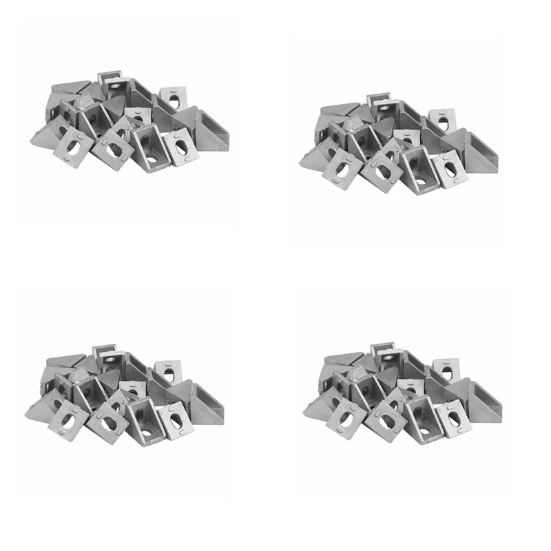 

80Pcs 2020 Corner Fitting Angle Aluminum 20 X 20 L Connector Bracket Fastener Match Use 2020 Industrial Aluminum Profile