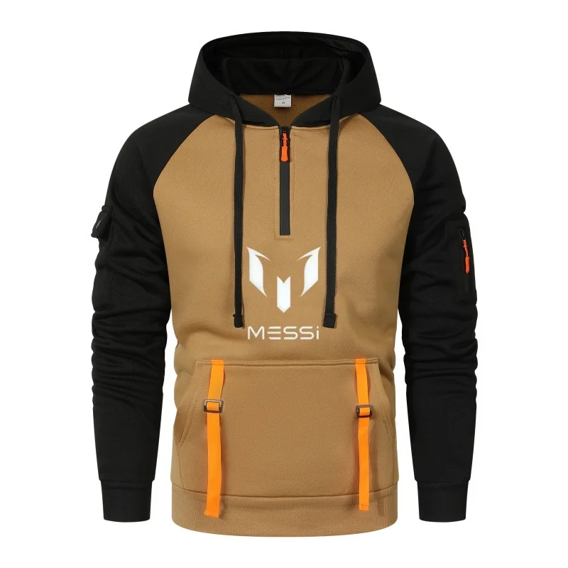 

High-quality hooded long-sleeved zippered pocket pullovers and loose large-sized men's sweatshirts for the 2025 winter
