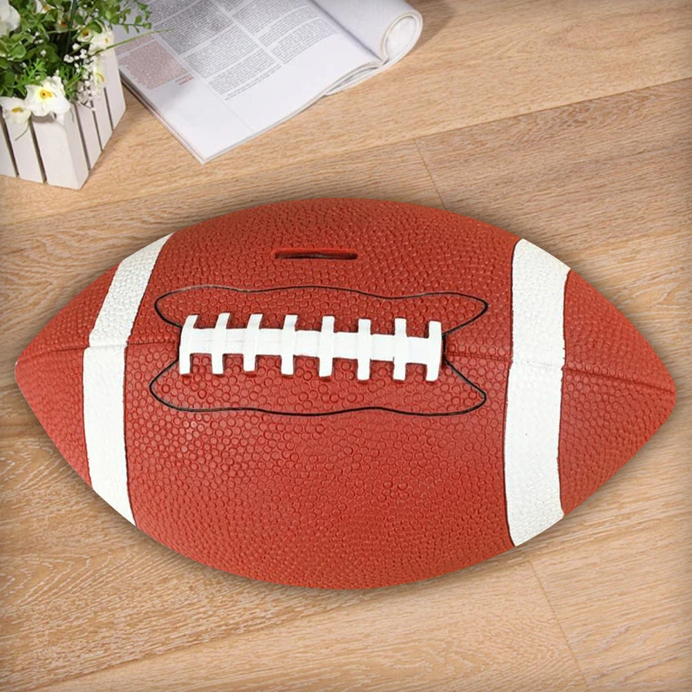 كرة القدم الخنزير البنك كرة القدم عملة البنك شاتيربروف الرجبي توفير البنك غير قابلة للكسر صندوق توفير المال لمحبي الرياضة #5