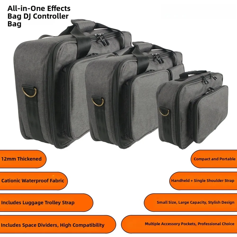 1pc Effect Pedal Package S M L Thickehing Portable Waterproof  Handlebag For Professional DJ Controller Storage Accessories
