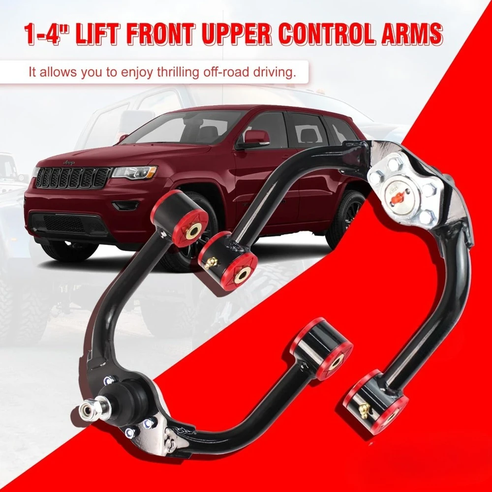 أدوات خارجية. أذرع التحكم العلوية الأمامية للرفع من Black1-4 بوصة، أذرع التحكم الأمامية القابلة للتعديل من الفولاذ الأنبوبي مع وصلات كروية