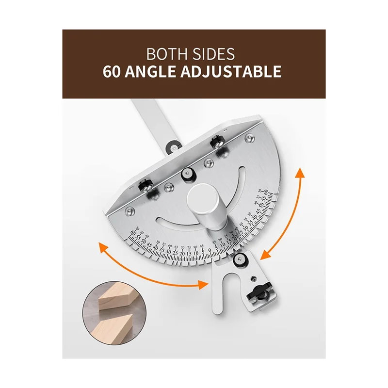 TFBC Precision Miter Gauge, Table Saw Miter Gauge with 120 Angled Ends and a Repetitive Cut Flip Stop for Table Saw