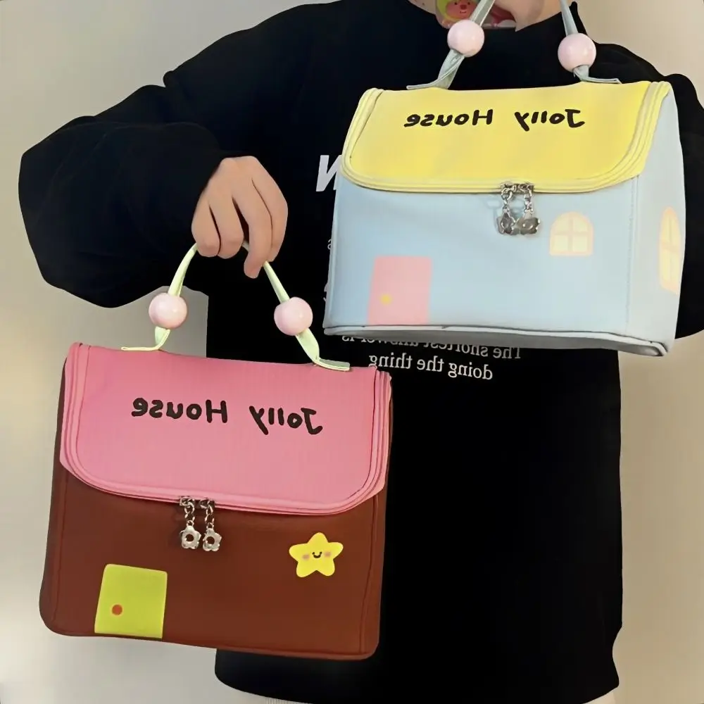 

Portable Cartoon House Lunch Bag Thermal Insulation Large Capacity Handbag Storage Waterproof Insulated Lunch Box