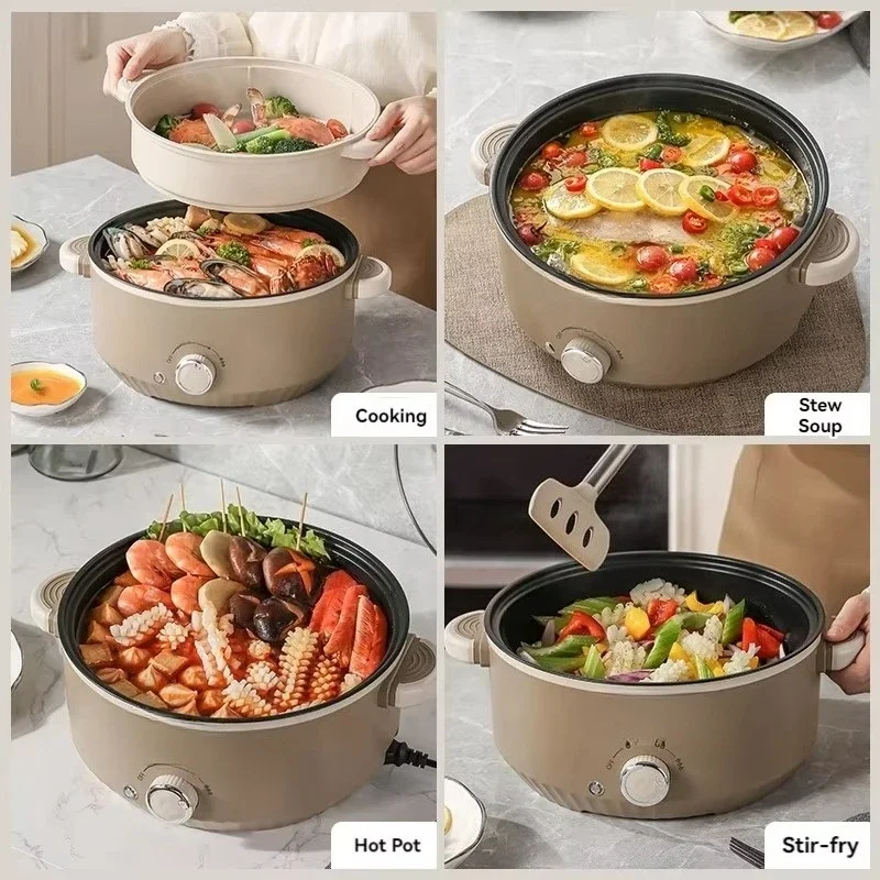 Double-layer electric hot pot, large-capacity electric pot cooking multi-functional electric pot