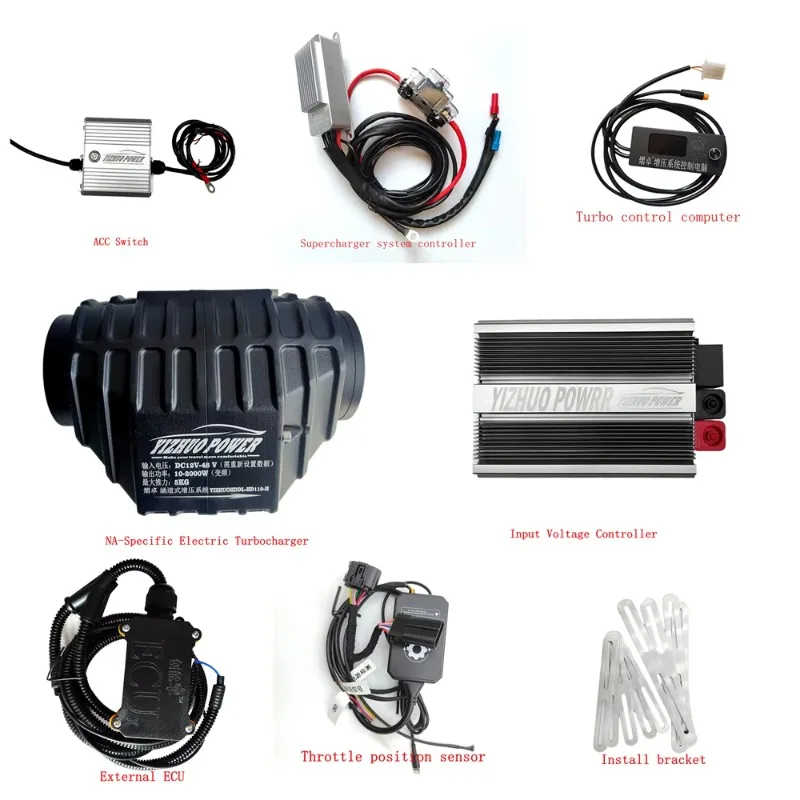 YI HUO New Aluminum Electric Turbocharger Mechanical Supercharger Kit HD11 Fortuner 2.7L (2TR-FE) Engine Retrofit/Upgrade 2