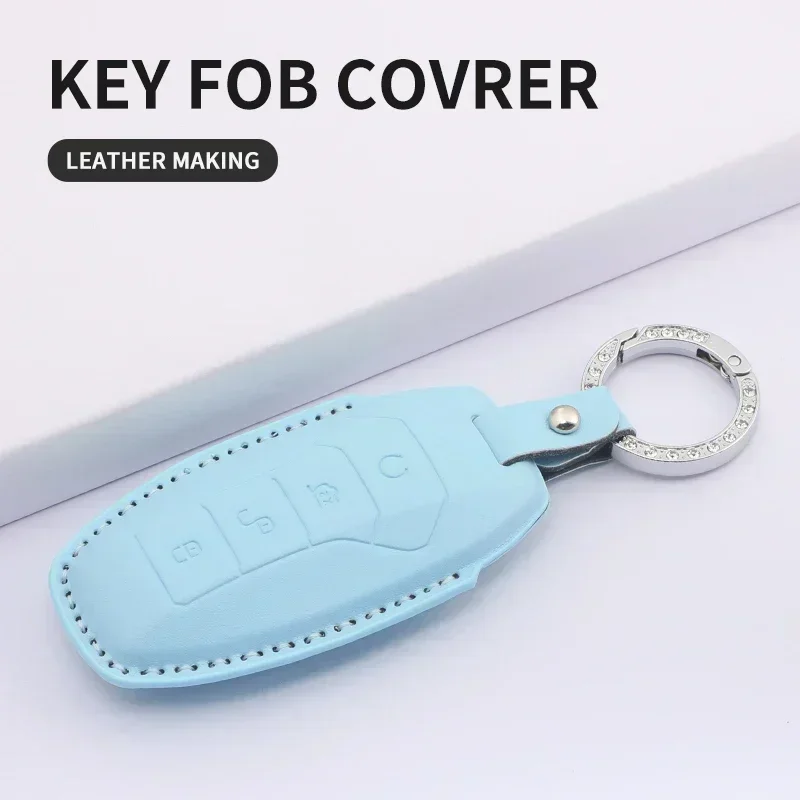 

PU Leather Car Key Case For BYD Cover Remote Fob Holder Song Plus Atto 3 Han EV Tang DM Qin Seal Dolphin Key Bag Accessories