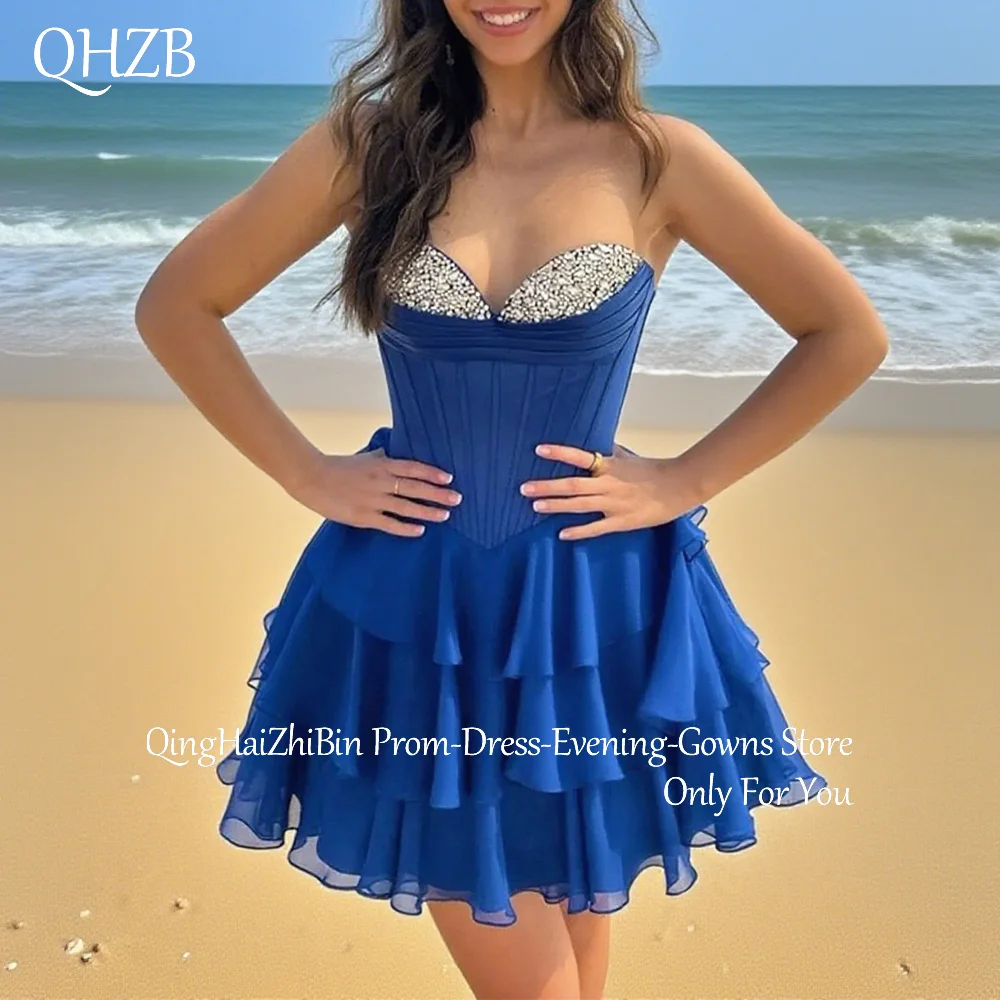 

Customized Short Beads Homecoming Dresses for Special Events Chiffon Sweetheart Teenager Woman Party Cocktail Dress Summer 2025
