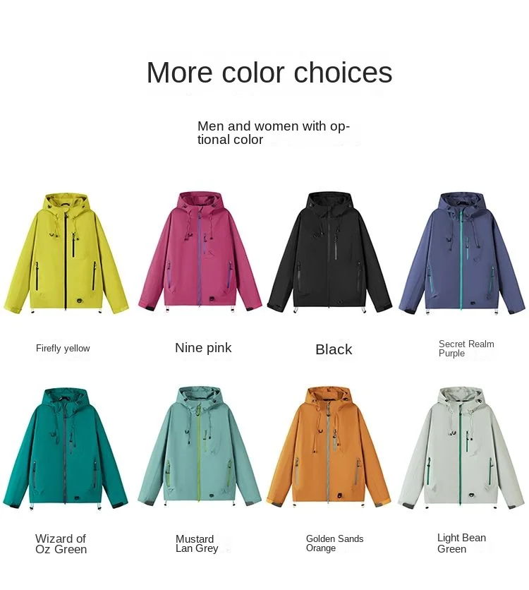 

Plus Size Womens Casual Couple Outdoor Windproof Waterproof Unisex Raincoat Hiking Clothing Travel Anorak Plus size top