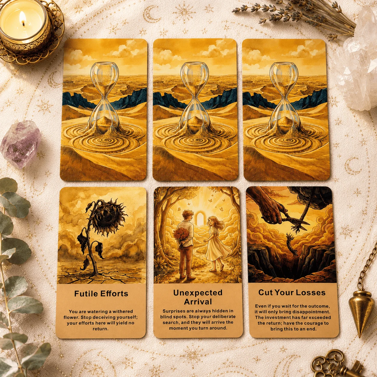 English Oracle Cards 54 Pieces Time and Cycle Divination, European Healing Meditation Spiritual Gift, Tarot Deck