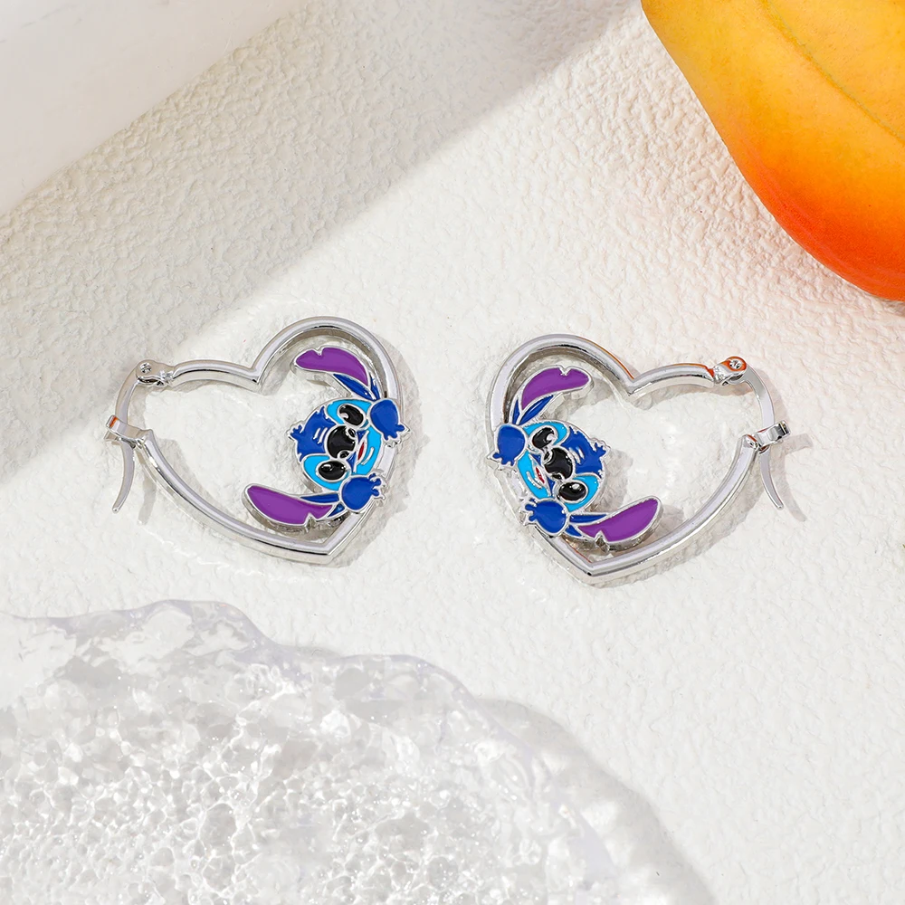 1 زوج ديزني الكرتون بين النجوم الطفل Kawaii غرزة لفتاة أقراط مزاجه بسيط Ins لطيف ياردروب هدايا الحفلات