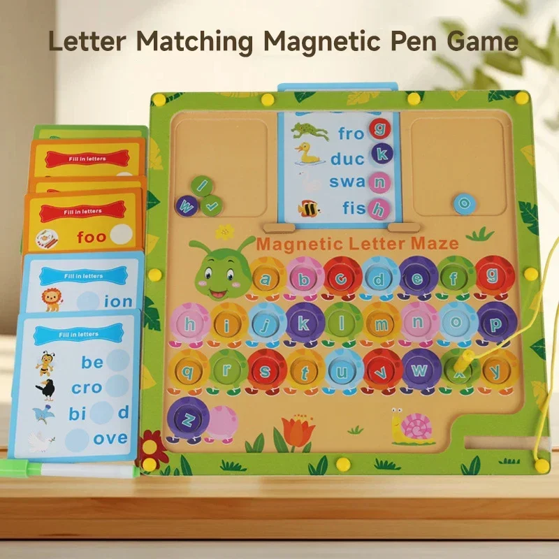 Montessori Giocattoli per bambini 2-in-1 Numero magnetico Lettera Accoppiamento Labirinto Apprendimento Giocattoli educativi Bambini Tavolo da disegno in legno Giocattoli Regali