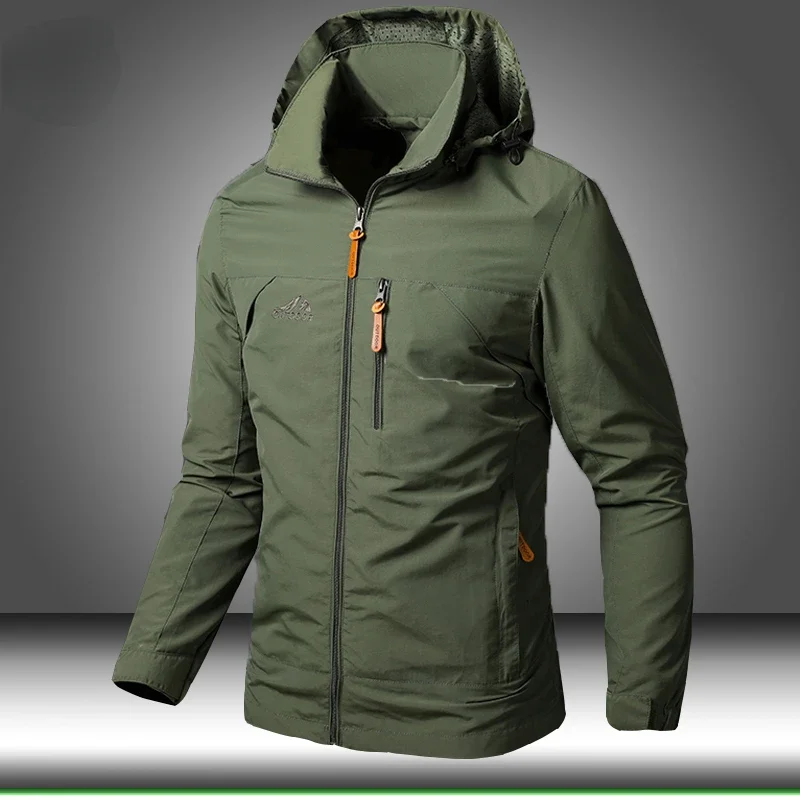 

Mens Windbreaker Jackets Waterproof Retro Hooded Coat Male New Combat Jackets Men Autumn Outdoor Hiking Biking Bomber Outwear