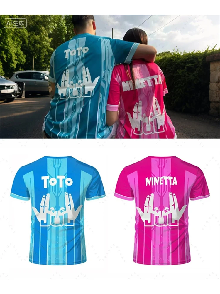 JUL Maillot TOTO Et Ninetta Jersey Men's And Women Trendy Rap Culture Print T-shirts Breathable Football Training Men's T-shirt