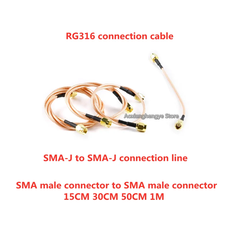 2pcs SMA-J to SMA-J connection line RG316 connection cable SMA male connector to SMA male connector 15CM 30CM 50CM 1M
