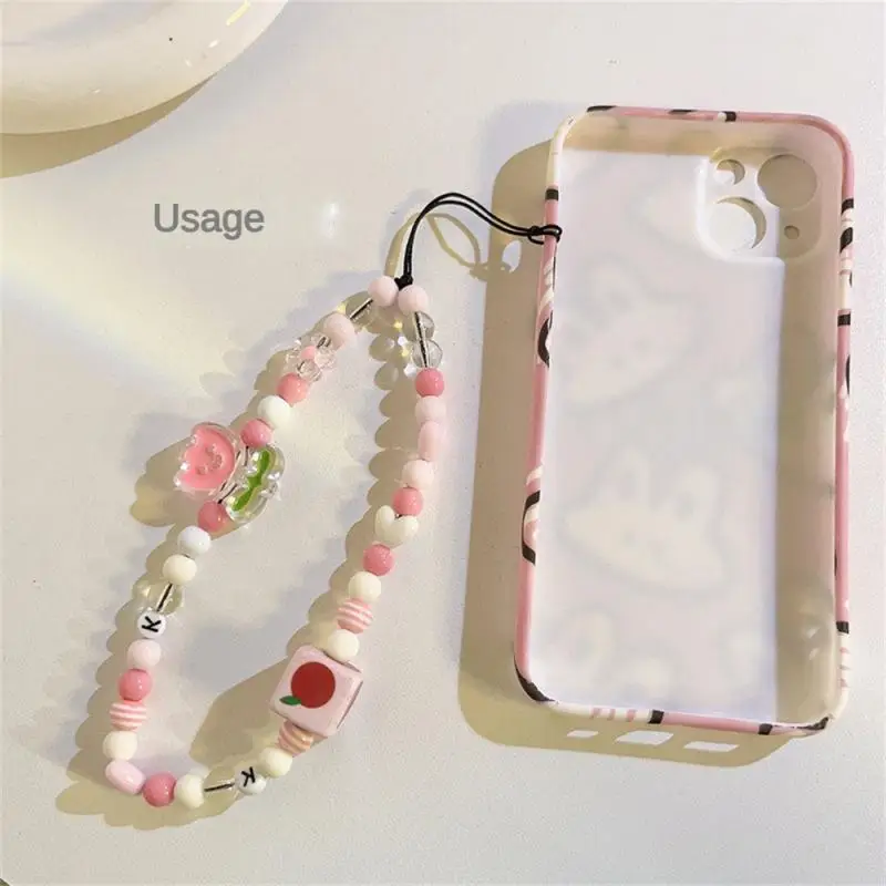 Mobile Phone Straps Pendant Variety Of Styles Mobile Phone Accessories Lanyard Key Chain Small And Fresh Resin Beaded Chain Cute