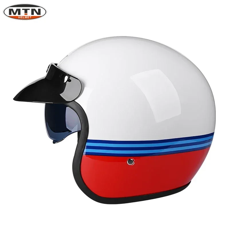 MTN Open Face Motorcycle Helmet Special Design for Summer Girls Vintage Motorcycle Helmets Black and Green Red Color Helmet