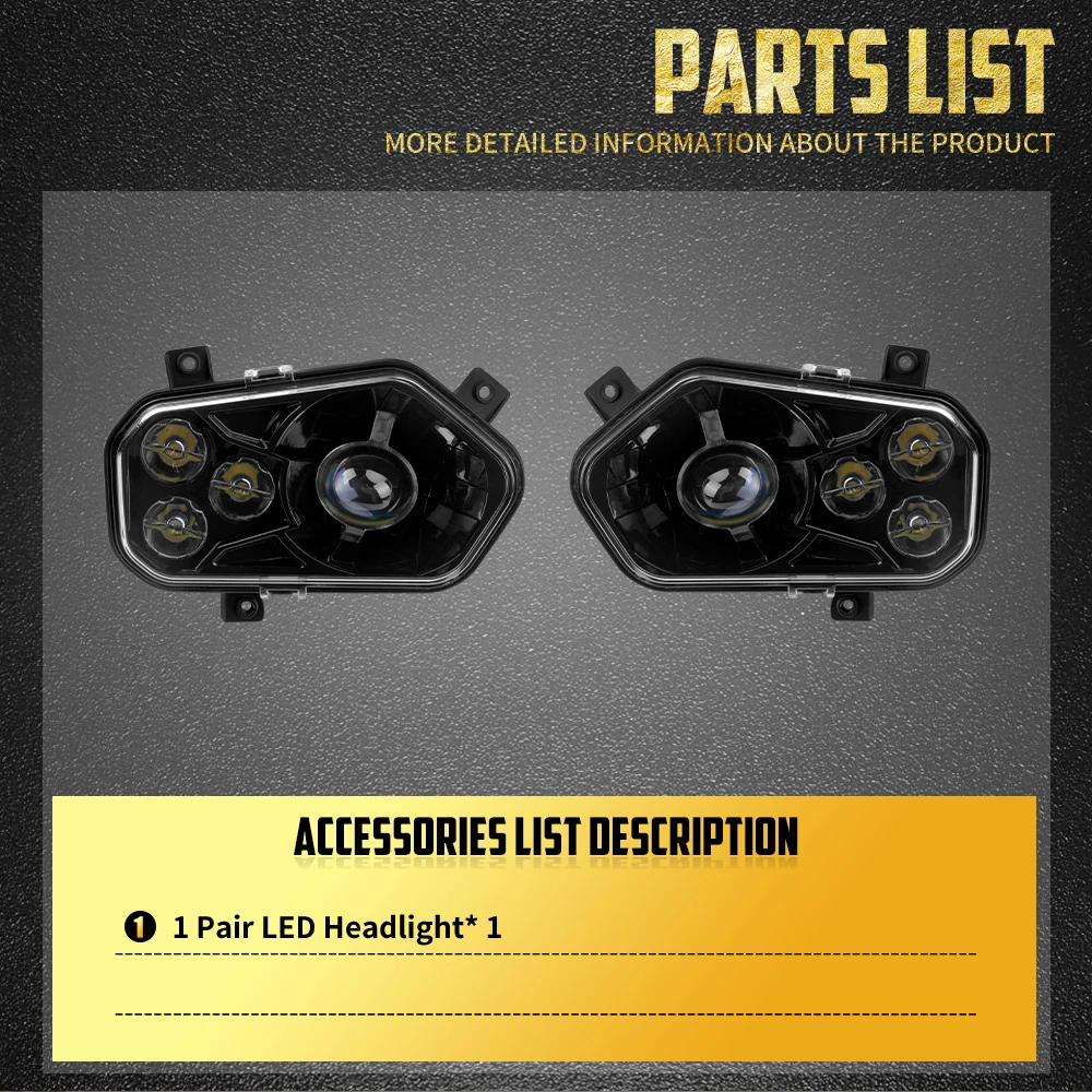 폴라리스 스포츠맨 XP 850 2009-2013 XP 550 2009-2010 2014용 오토바이 LED 헤드라이트 전조등 하이 로우 빔 라이트 램프
