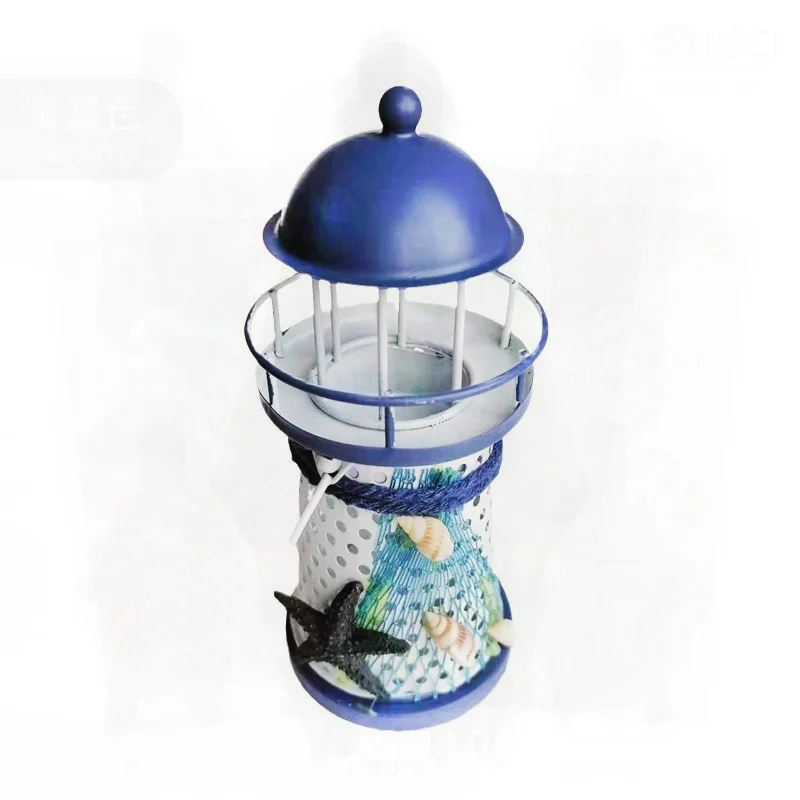 

Mediterranean Iron Lamp Romantic Home Desktop Decoration Small Candlestick Tower with Electroplated Finish