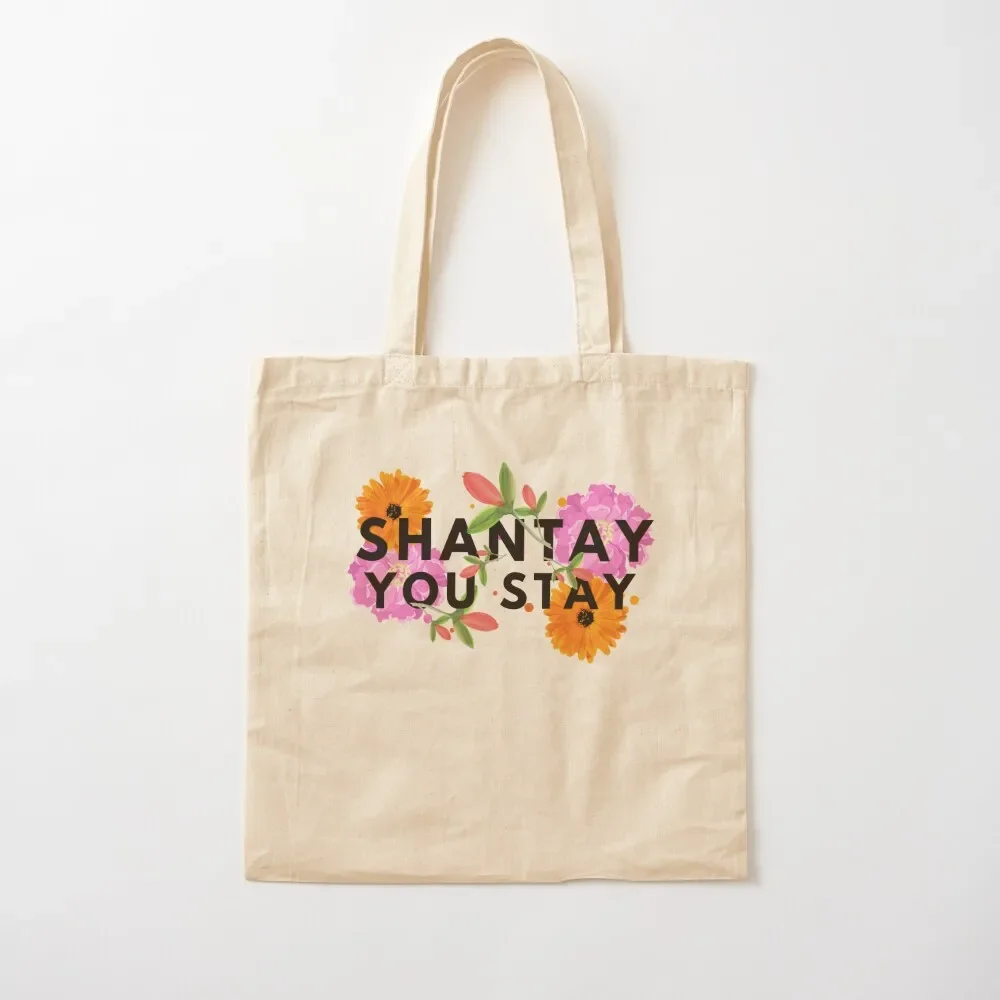 

Shantay You Stay (floral) - white Tote Bag Shopping bags Gift bags Portable shopping bag cute pouch bag