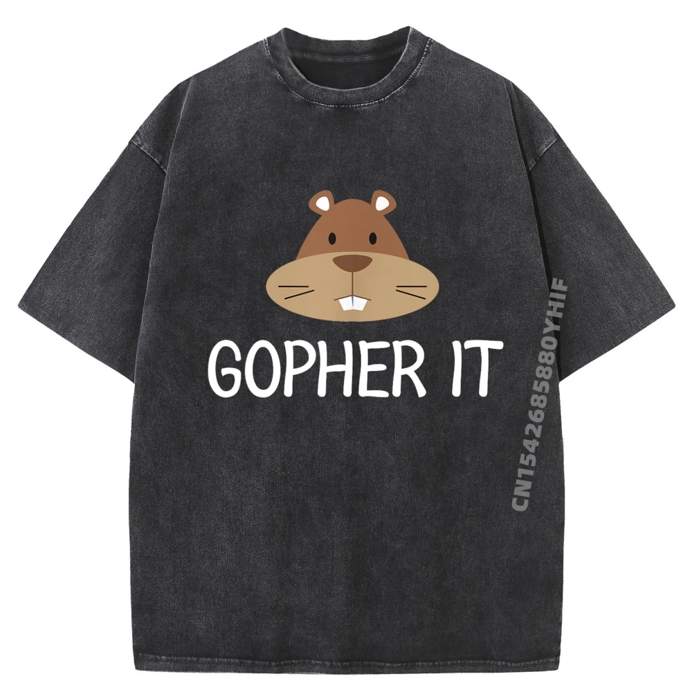 

Топы с принтом, забавная футболка Gopher It Pun, семейная шутка, саркастическая футболка, одежда, уличная футболка, мужская стираная рубашка