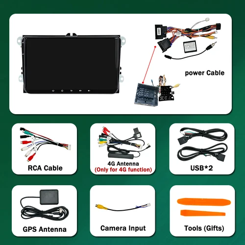 Imagen 2 del producto Sistema operativo Android para VW Volkswagen Golf Polo Skoda Rapid Octavia Tiguan Passat Amarok reproductor Multimedia de vídeo estéreo GPS Carplay